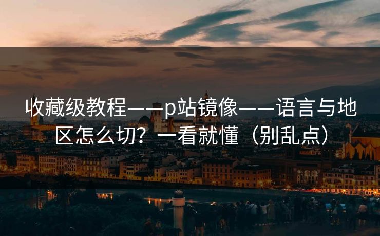 收藏级教程——p站镜像——语言与地区怎么切？一看就懂（别乱点）